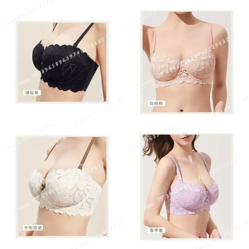 Bralette Wireless Soft - Bralette de Encaje Francés para Mujer,