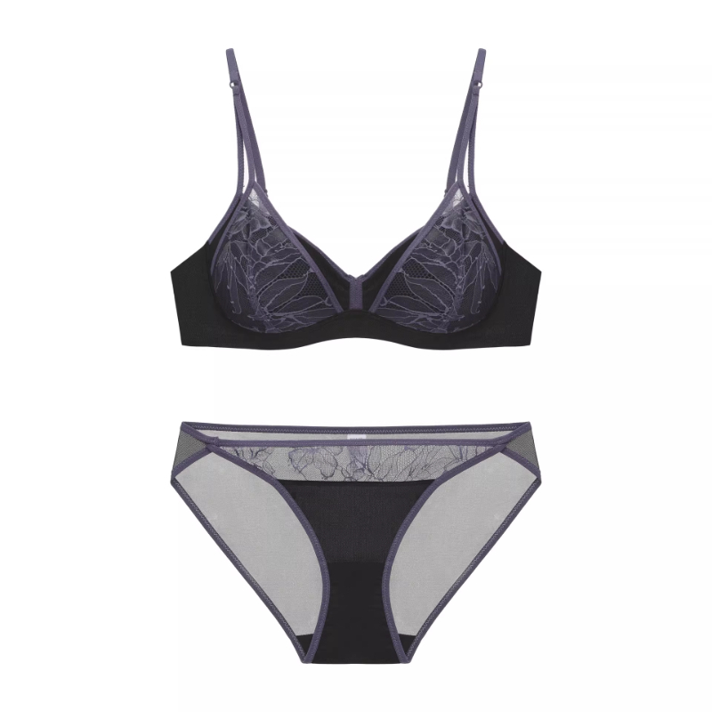 Bralette Wireless Soft - Bralette de encaje francés para mujer,